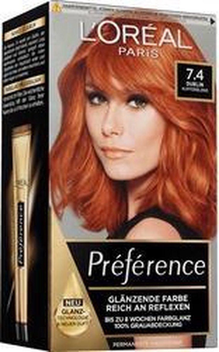 L'Oréal Paris Préférence Kleuring 7.4 Dublin Koper blond - Haarverf 7.4 - Haarkleuring 7.4