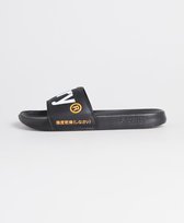 Superdry Classic Pool Slide Heren Slippers - Black - Maat 42/43