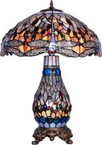 Tiffany stijl tafellamp - glas in lood - 66,5cm hoog