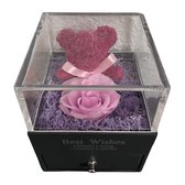 Jewelry Rose Box met Roze Beer Geschenk