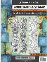 Stamperia Mixed Media Stamp Sir Vagabond Steampunk Borders (WTKAT18)