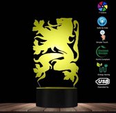 RGB Led Lamp Vlaamse Leeuw - Uniek maar 100 stuks van gemaakt
