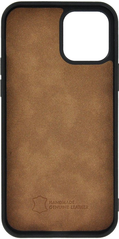 iPhone 12 Case Pro - iPhone 12 cas Pro cuir véritable couverture arrière P Case Croco Brown