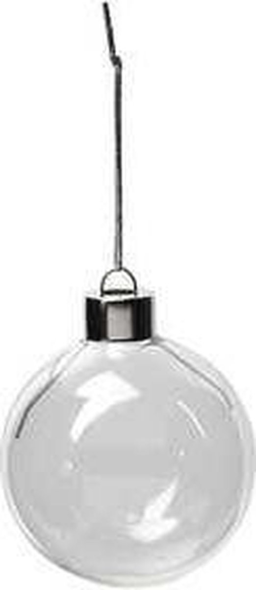 Glazen ornamenten, H: 6,9 cm, d 5,9 cm, transparant, 8 stuk/ 1 doos