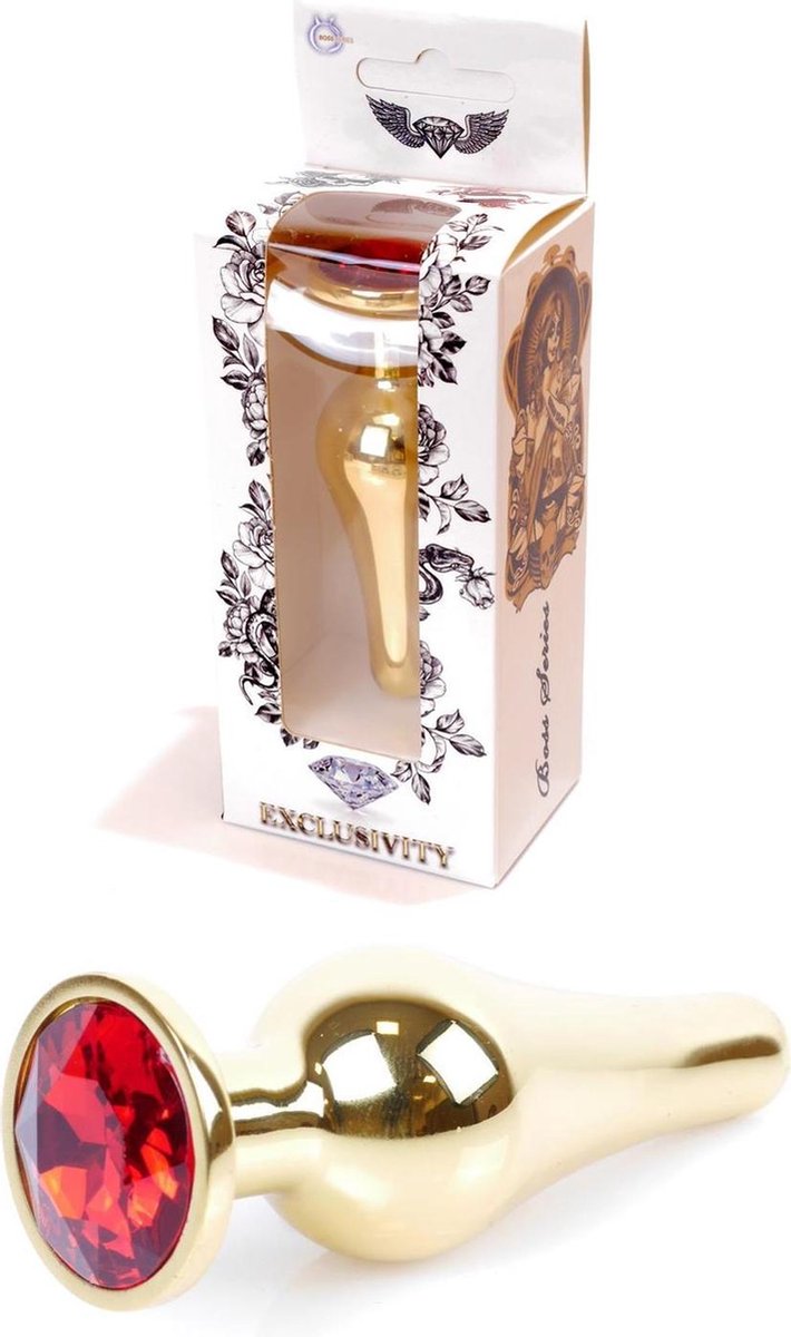 Goedkoopste Bossoftoys - Butt - Plug - Gold - Anal - Red - 64-00064