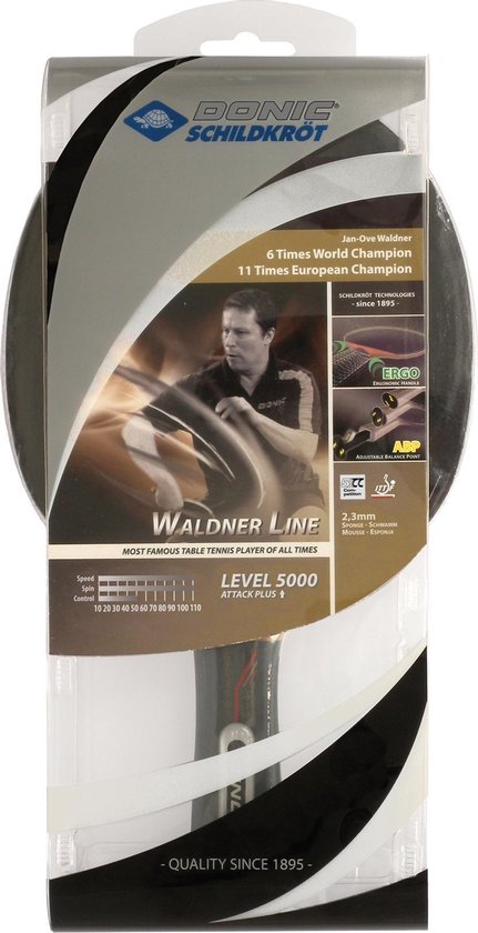 Batte de tennis de table Donic Schildkröt Waldner 5000 Attack Noir