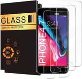 Screenprotector van Glas voor iPhone 7 plus en iPhone 8 plus - Gehard Beschermplaatje  - Transparant en Krasbestendig – Incl. Installatie Frame - 3 Stuks