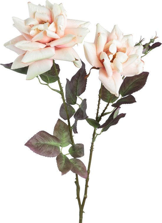 PTMD Rose flower pink rose spray with leaves