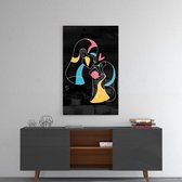 Insigne Glazen Schilderijen - Abstract - Liefde - Wanddecoratie - Geharde Glasschilderij - 110x70 cm | 4 mm