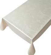 Tafelzeil Swirl barok wit -  140 x 350 cm - Wit tafellaken - Tafelkleed plastic - Voor buiten en binnen - Verschillende maten - Geleverd in een koker