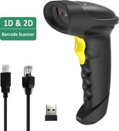 Detepo Barcode Scanner - Draadloos met Bluetooth of met USB aansluiting - Handscanner voor 1D Barcodes & 2D QR Codes - Plug & Play - Scannen van Papier en van Beeldscherm