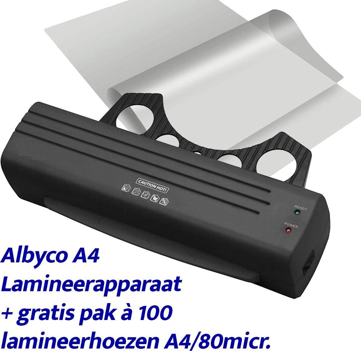 pijp Garderobe Zakenman Albyco Lamineerapparaat A4 met gratis pak lamineerhoezen A4/80 micron |  bol.com