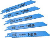 HBM 5 Delige 150 mm. 18 TPI Reciprozaagbladenset Voor Metaal
