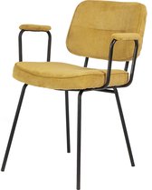 Ribbed - Armstoelen - set van 2 - corduroy stof - geel - vintage