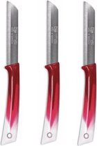 Solingen - couteau d'office super tranchant avec dentelé rouge et blanc (3x)