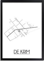 De Krim Plattegrond poster A3 + Fotolijst zwart (29,7x42cm) - DesignClaudShop