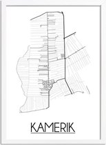 Kamerik Plattegrond poster A3 + Fotolijst wit (29,7x42cm) - DesignClaudShop