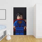 Deursticker Superman Lego 1 - 100 x 250 cm - Gratis installatie-kit - Snelle levering
