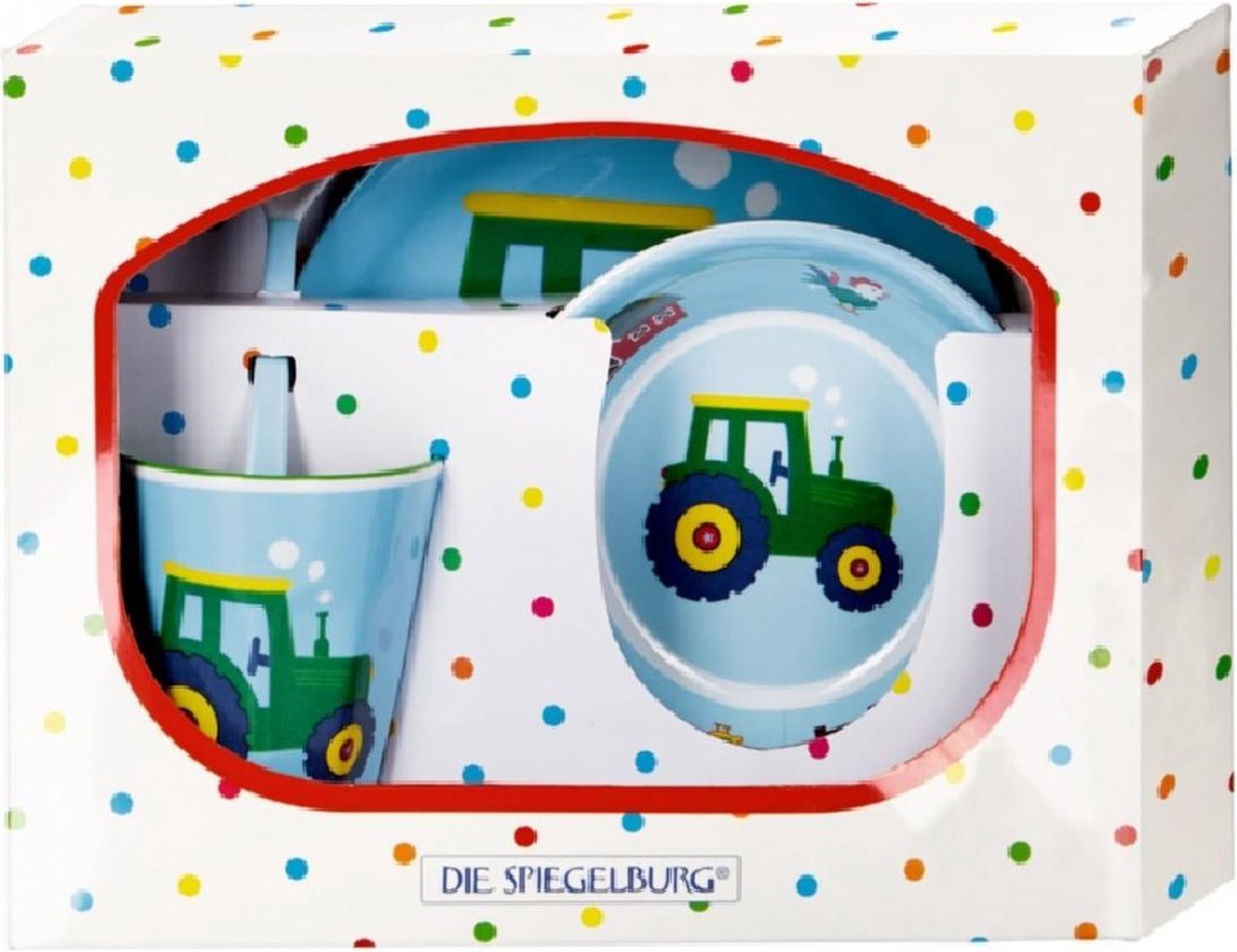 service de vaisselle enfant mélamine (assiette + bol + tasse) véhicules  tracteurs - | bol