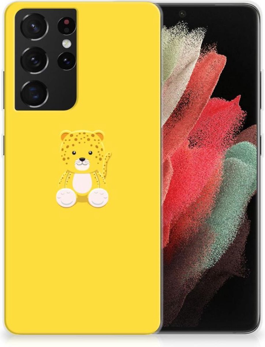 Samsung Galaxy S21 Ultra Telefoonhoesje met Naam Baby Leopard