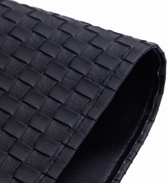 GG Kitchen Leer Placemat Lederlook Zwart Gevlochten 6 Stuks