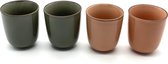 Koffiekopjes set van 4 - koffiemok - koffiebeker - 180ML - porselein - hip en trendy - terra - goen