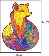 Houten jigsaw puzzel | Dierenfiguur puzzel | Houten dieren Puzzel | Educatieve puzzel | Decoratief | Houten Legpuzzel |  Wooden Animal Jigsaw Puzzle | Breinbreker | A3 | Vos