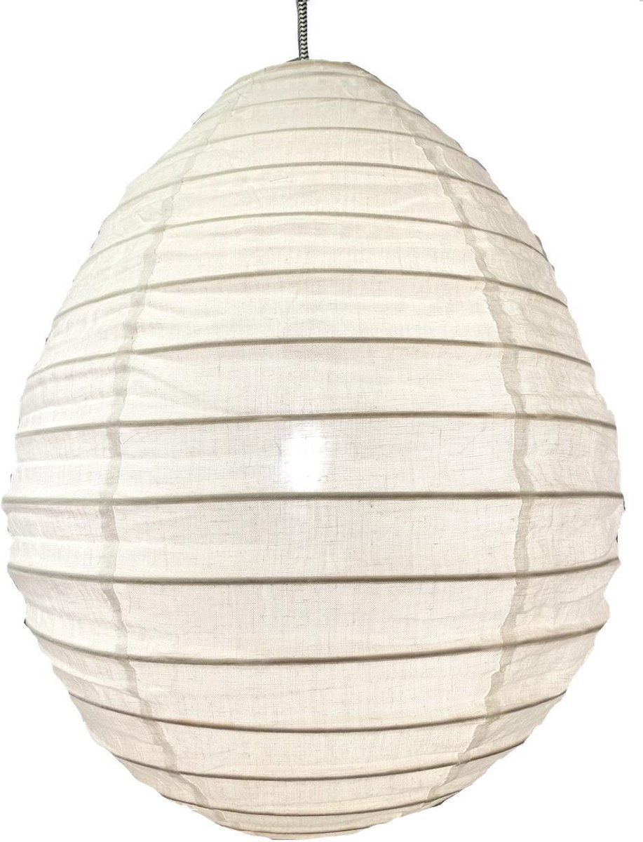 Linnen lampenkap small wit Gm z - Handgemaakt - Indonesïe - 40(h) x 35(b) cm