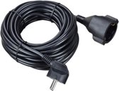 TQ4U verlengsnoer | 10 meter | met randaarde | 3 x 1 mm² |  haakse stekker | belastbaar tot 2300 watt | zwart