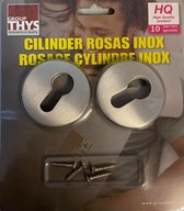 CILINDER ROSAS INOX DEURKOPJES 4 STUKS