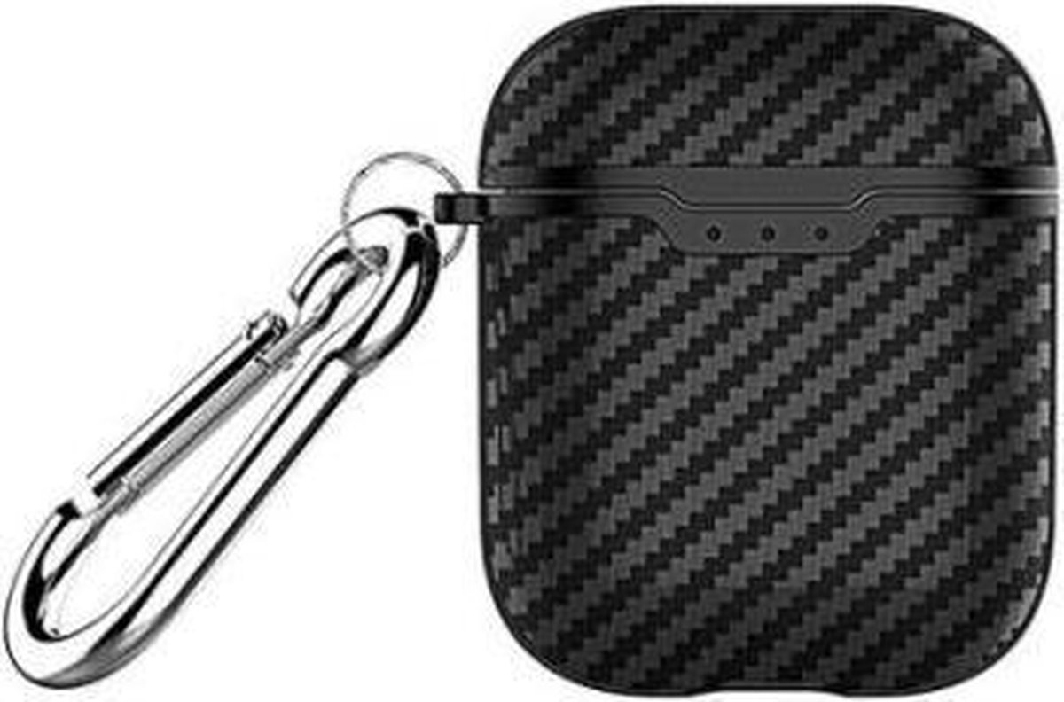 Shieldcase Black Stripe Case - beschermhoes geschikt voor Airpods Case - hoesje met carbon print - zwart