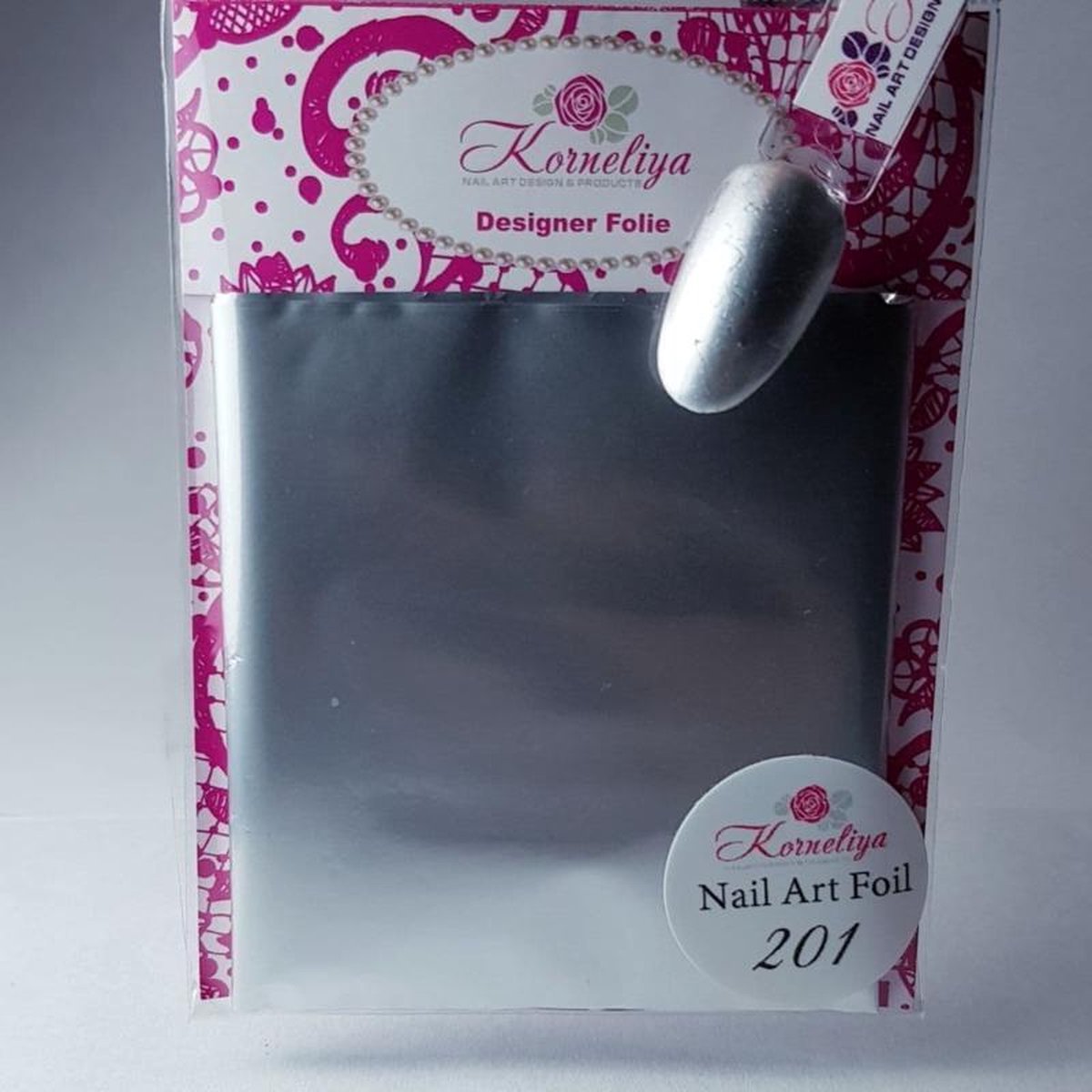 Goedkoopste Korneliya Nailart folie - Transfer folie - Nagel Folie Mat CraquelÃ© Zilver 201
