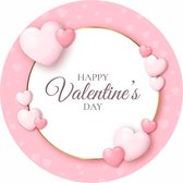 Wensetiket - Sluitzegel - Happy valentine's day etiketten - Valentijn stickers - 40 mm - 40 st
