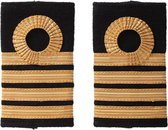 Épaulettes à glissière Merchant Navy Captain 10 mm trait or (par 2 paires)