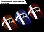 Professioneel Radiabee Led Masker met 3 kleuren LED licht – Huidverzorging –  3-in-1 Huidverjongingsapparaat - Huidverbetering Gezichtsmasker – Anti age - USB - Handsfree