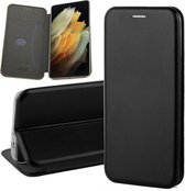 Hoesje geschikt voor Samsung Galaxy S21 Ultra - Book Case Leer ThinShield Zwart