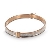 Silventi 910471990 Rose Gouden Armband - Met glitters - Veiligheidsachtje - 18 cm - Rose Gold Plated