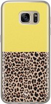 Samsung S7 hoesje siliconen - Luipaard geel | Samsung Galaxy S7 case | geel | TPU backcover transparant