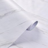 Plakfolie - Decoratiefolie - Meubelfolie - Marmer - Mat Wit - 60cm (b) x 1m (l)
