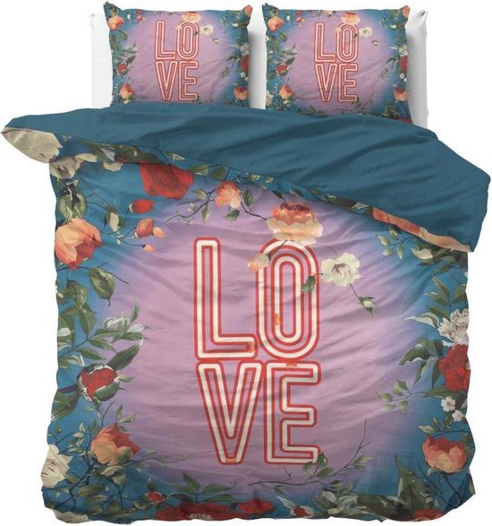 Dreamhouse Led Love - Ensemble housse de couette - Lits-Jumeaux - 240x200 / 220 + 2 taies d'oreiller 60x70 - Turqouise