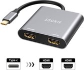 Sounix DUAL HDMI HUB - USB-C Naar HDMI - Adapter - 4K @ 30Hz
