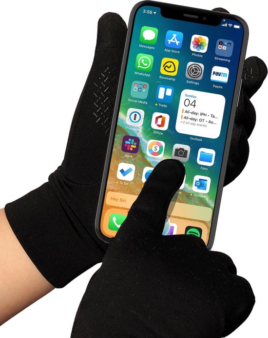 Waterdichte Handschoenen geschikt voor Touchscreen Bediening Smartphone - - Zwart