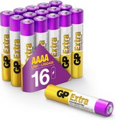 Piles alcalines GP Extra Pile AAAA 1.5V - 16 pièces