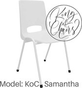 KoC Samantha Uni wit kantinestoel stapelstoel kuipstoel vergaderstoel tuinstoel kantine stoel stapel stoel tuin stoel kantinestoelen stapelstoelen kuipstoelen arenastoel kerkstoel