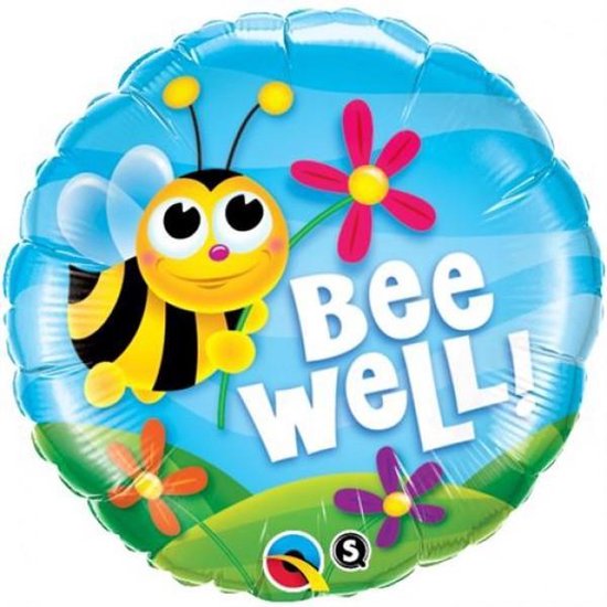 Folie ballon Bee Well, 46 cm groot, Besterschap
