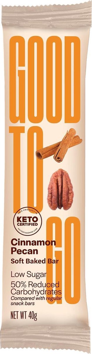 GoodTo Go Cinnamon Pecan Keto Snack Reep - Doos 9 stuks
