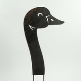 Metalen tuinsteker "Gans" zwart 44 cm
