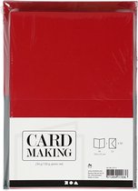 Kaarten en enveloppen, groen, rood, afmeting kaart 10,5x15 cm, afmeting envelop 11,5x16,5 cm, 50 set/ 1 doos
