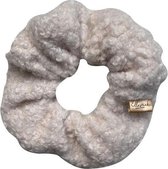 Ellastiek scrunchie fluffy wit - haarelastiekjes - haar accessoire - luxe uitstraling en kwaliteit- Handmade in Amsterdam (Juliastiek)