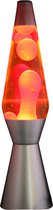i-total lavalamp conisch voet zilver | lava oranje | vloeistof geel